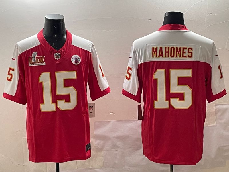 Men Kansas City Chiefs #15 Mahomes Red Thanksgiving four generations 2025 Nike Limited NFL Jersey style 3
